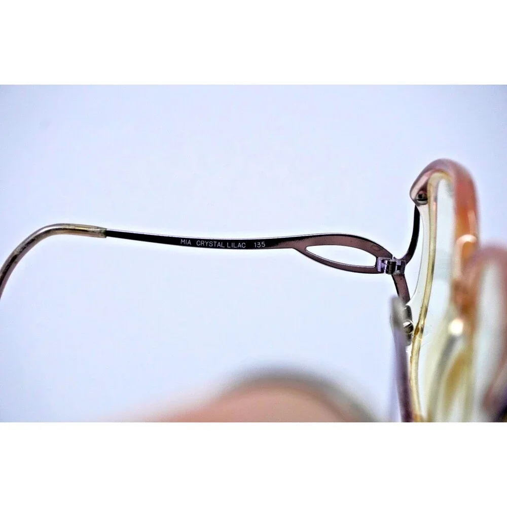 Vintage Marchon Mia Crystal Lilac 135 Made in Japan 54-14 Frames Only